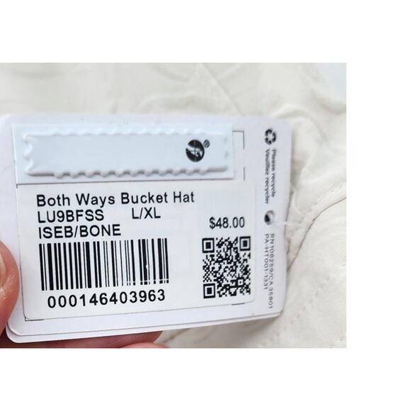 New NWT‎ Lululemon Both Ways Bone Bucket Hat Embossed Reversible L/XL - Picture 8 of 8